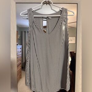 Striped Black and White Sleeveless Top